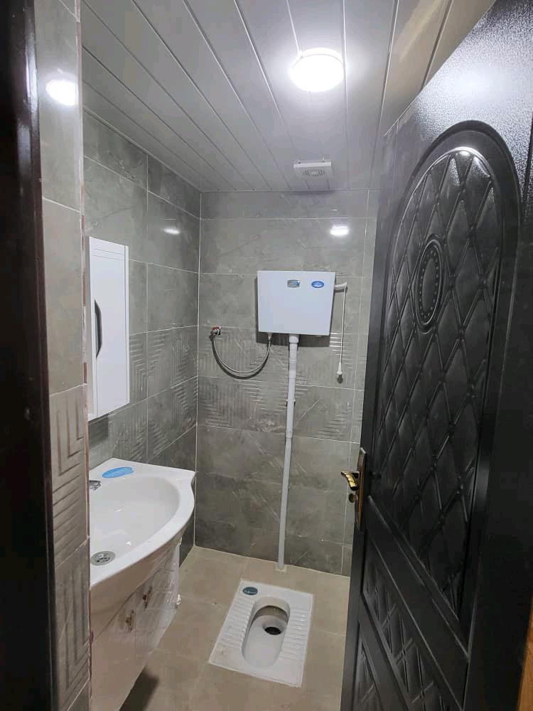 تصویر یک ویلای نما مدرن و محوطه سازی شده با موزاییک و چمن مصنوعی