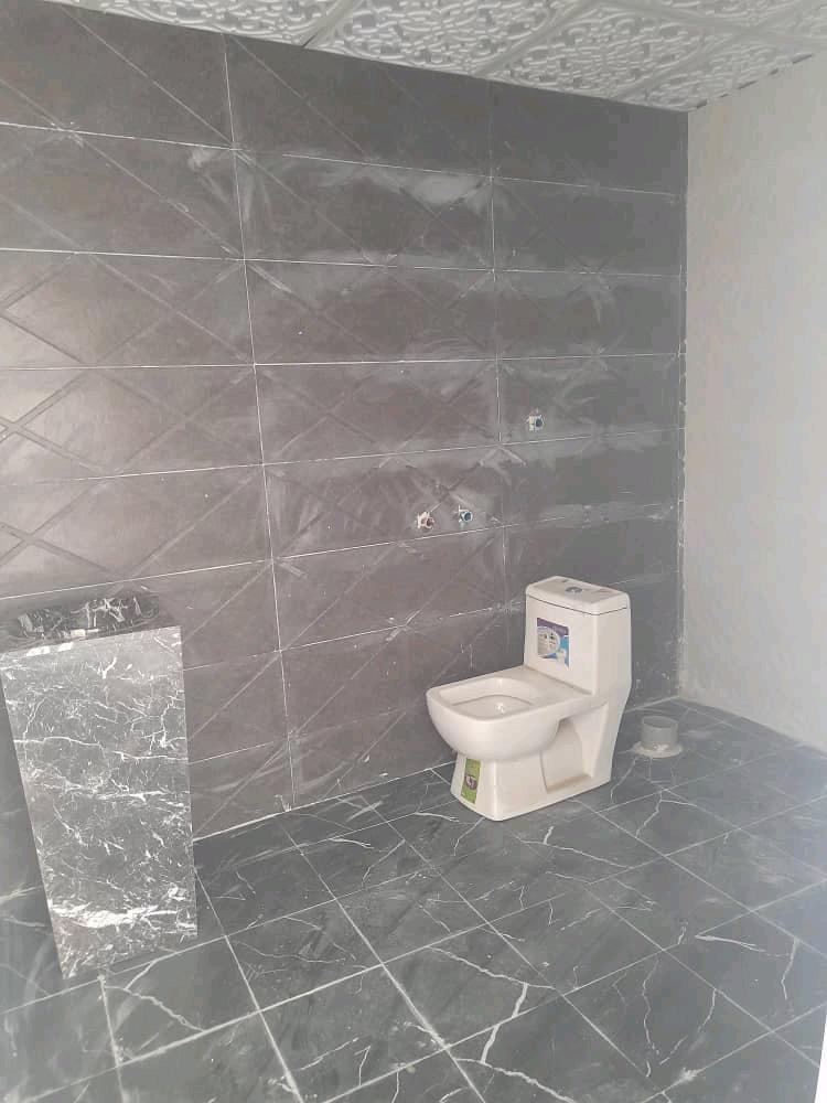 تصویر یک ویلای نما مدرن و محوطه سازی شده با موزاییک و چمن مصنوعی